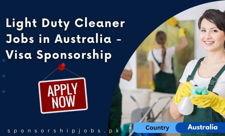 Light Duty Cleaner Jobs in Australia - Visa Sponsorship