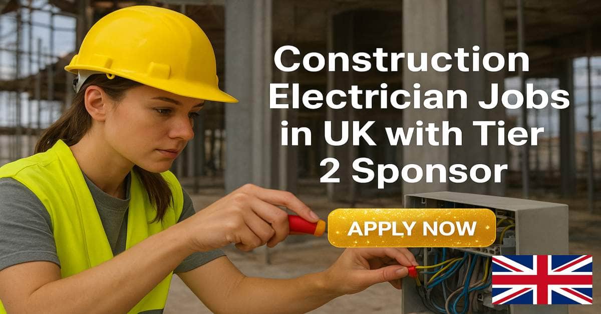 Construction Electrician Jobs in UK with Tier 2 Sponsor