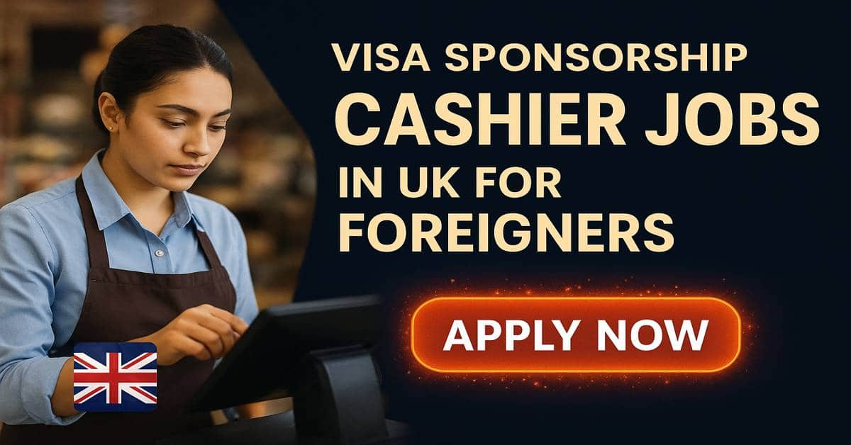 Visa Sponsorship Cashier Jobs in UK for Foreigners